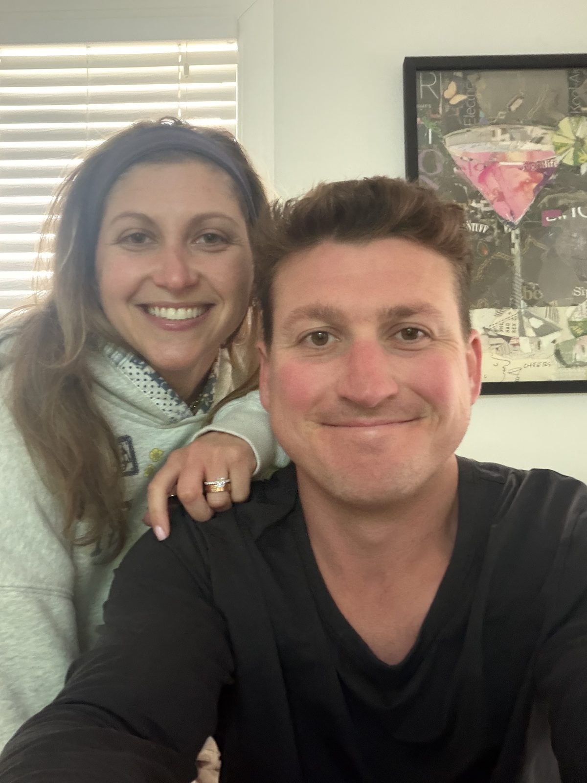 Cozy selfie at home with the new ring front and center